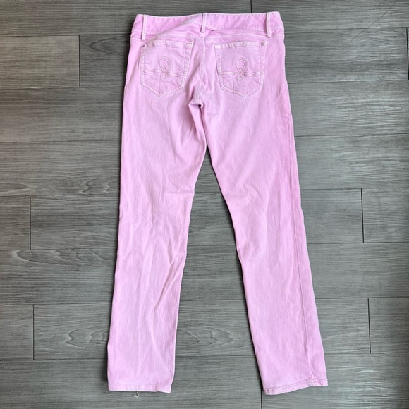 Lily Pulitzer Worth Straight Jeans in Light Pink Mid Rise Size 8 - Picture 3 of 8